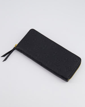 Louis Vuitton Black Zippy Wallet in Monogram Empreinte Leather with Gold Hardware RRP £740