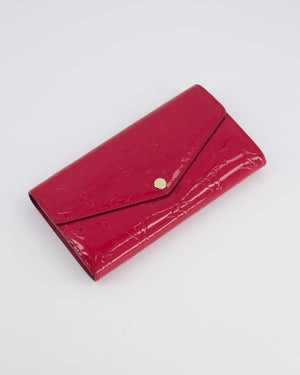 Louis Vuitton Cherry Red Sarah Wallet in Vernis Leather with Gold Hardware RRP £495