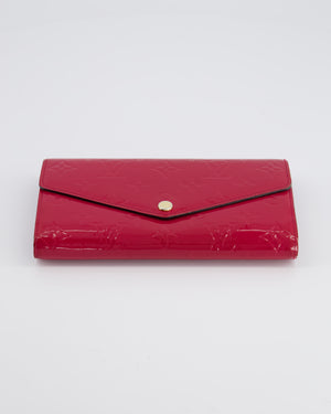 Louis Vuitton Cherry Red Sarah Wallet in Vernis Leather with Gold Hardware RRP £495