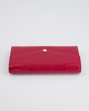 Louis Vuitton Cherry Red Sarah Wallet in Vernis Leather with Gold Hardware RRP £495