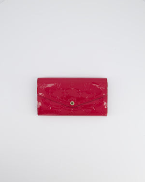 Louis Vuitton Cherry Red Sarah Wallet in Vernis Leather with Gold Hardware RRP £495