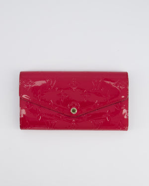 Louis Vuitton Cherry Red Sarah Wallet in Vernis Leather with Gold Hardware RRP £495