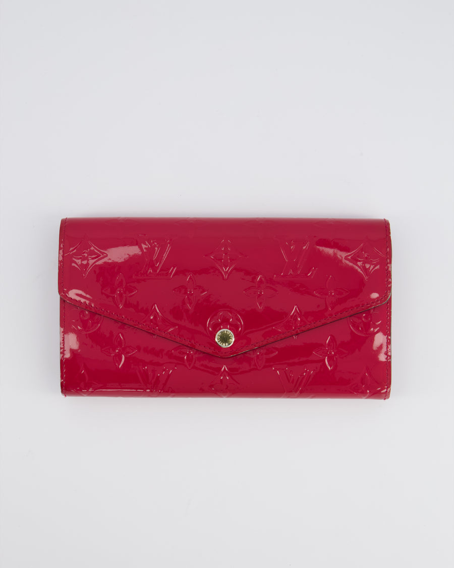 Louis Vuitton Cherry Red Sarah Wallet in Vernis Leather with Gold Hardware RRP £495