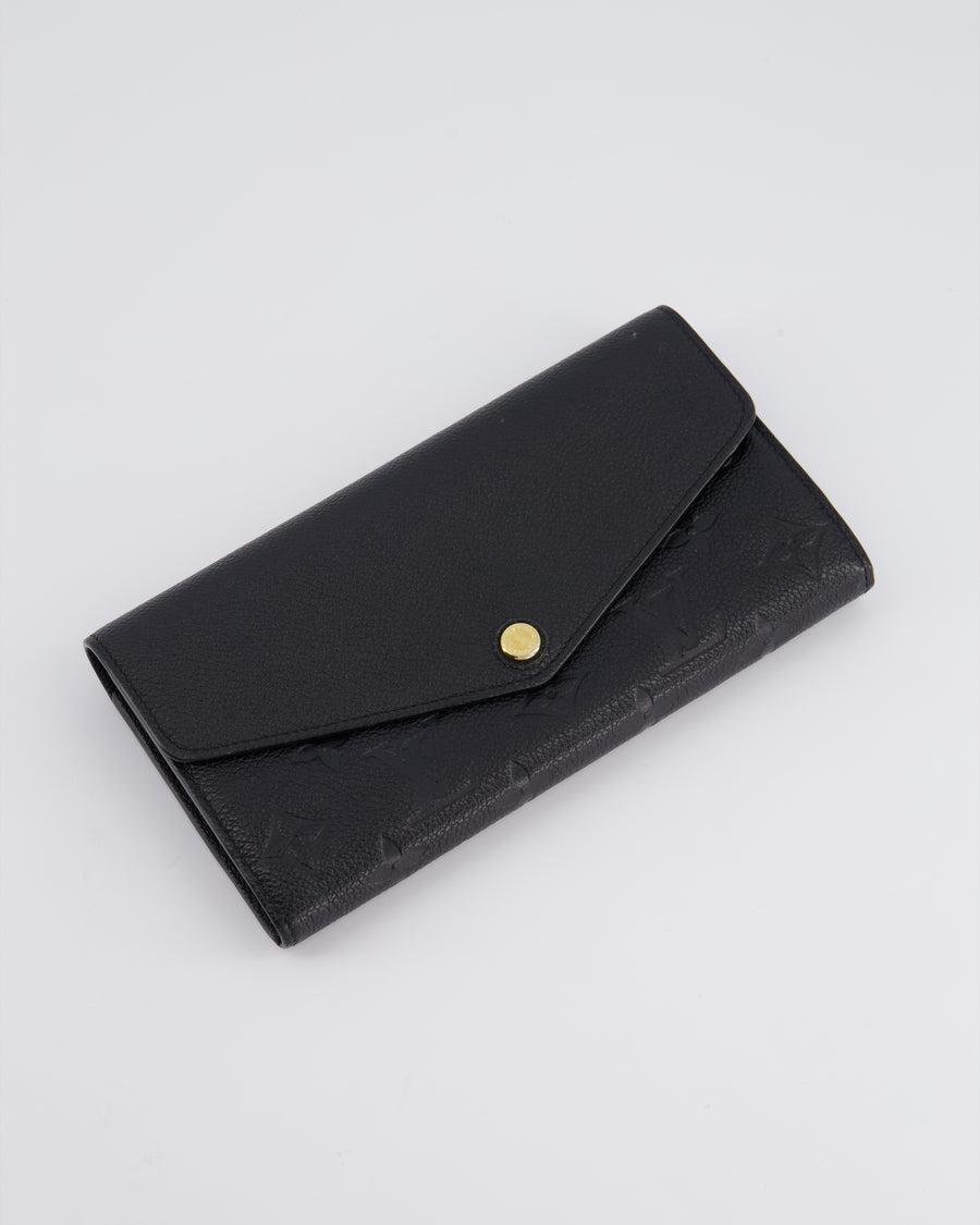 Louis Vuitton Black Sarah Wallet in Monogram Empreinte Leather with Gold Hardware RRP £595