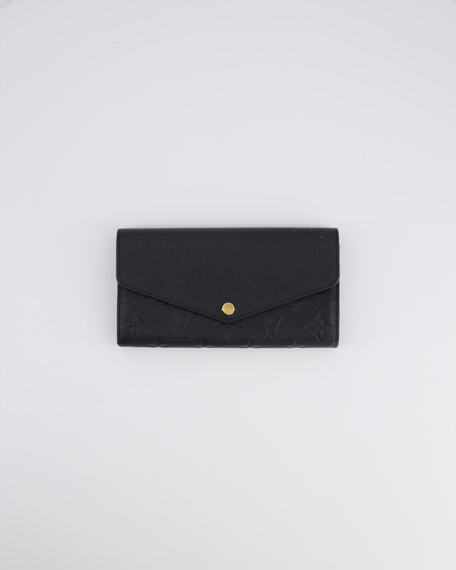 Louis Vuitton Black Sarah Wallet in Monogram Empreinte Leather with Gold Hardware RRP £595