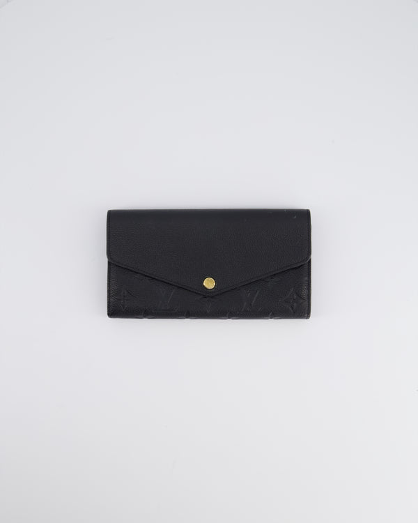 Louis Vuitton Black Sarah Wallet in Monogram Empreinte Leather with Gold Hardware RRP £595