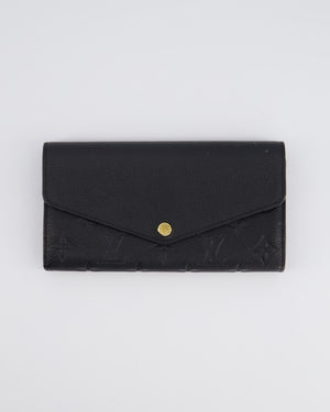 Louis Vuitton Black Sarah Wallet in Monogram Empreinte Leather with Gold Hardware RRP £595