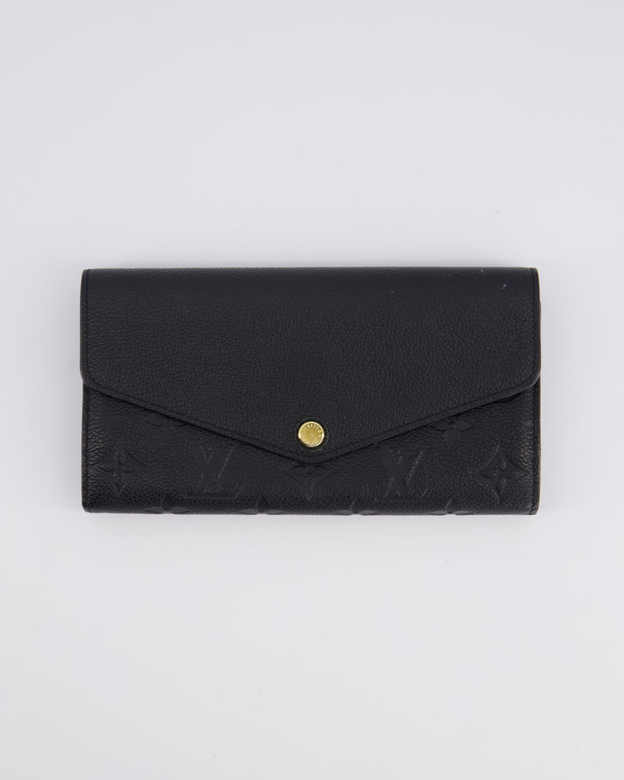 Louis Vuitton Black Sarah Wallet in Monogram Empreinte Leather with Gold Hardware RRP £595