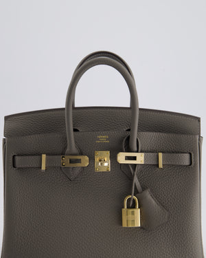 *RARE* Hermès Birkin Bag 25cm Retourne in Gris Meyer Togo Leather with Rose Gold Hardware