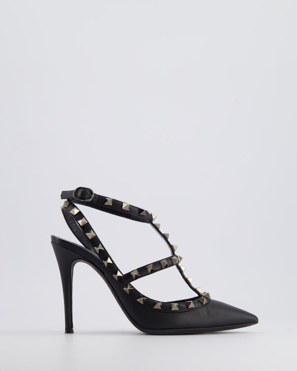 Valentino So Black Leather Rockstud Ankle Strap Pump Heels EU 35.5 RRP £670