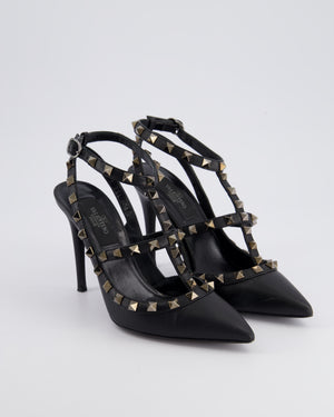 Valentino So Black Leather Rockstud Ankle Strap Pump Heels EU 35.5 RRP £670