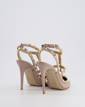 Valentino Beige Leather Rockstud Ankle Strap Pump Heels EU 35.5 RRP £670