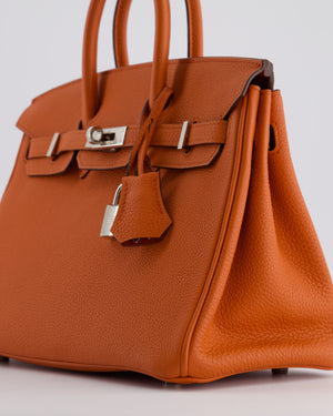 Hermès Birkin 25cm Bag Retourne in Orange Poppy Togo Leather with Palladium Hardware