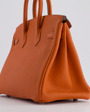 Hermès Birkin 25cm Bag Retourne in Orange Poppy Togo Leather with Palladium Hardware