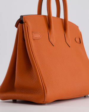 Hermès Birkin 25cm Bag Retourne in Orange Poppy Togo Leather with Palladium Hardware