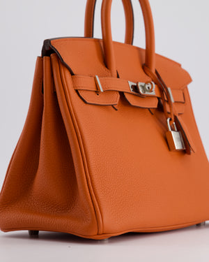 Hermès Birkin 25cm Bag Retourne in Orange Poppy Togo Leather with Palladium Hardware