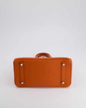 Hermès Birkin 25cm Bag Retourne in Orange Poppy Togo Leather with Palladium Hardware