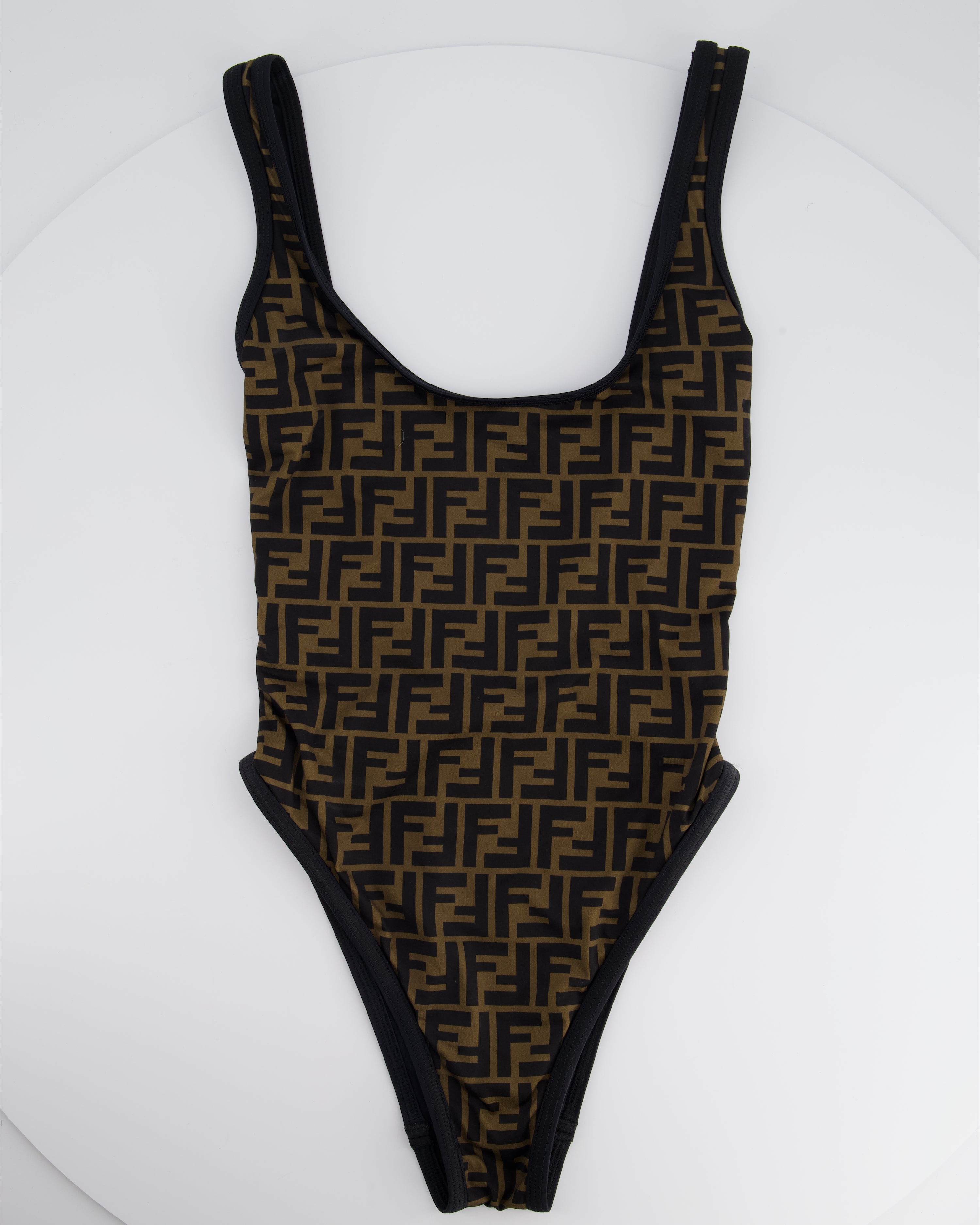 Fendi Brown FF Monogram One Piece Swimsuit Size IT 38 UK 6 Sellier