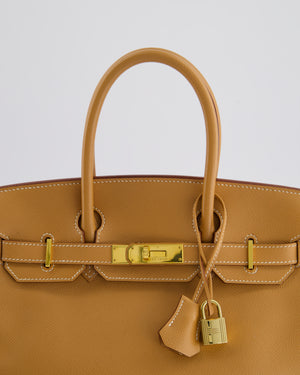 *RARE* Hermès Vintage Birkin Bag Retourne 30cm in Gold Courchevel Leather with Gold Hardware