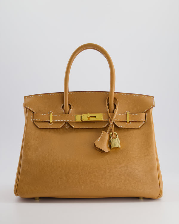 *RARE* Hermès Vintage Birkin Bag Retourne 30cm in Gold Courchevel Leather with Gold Hardware