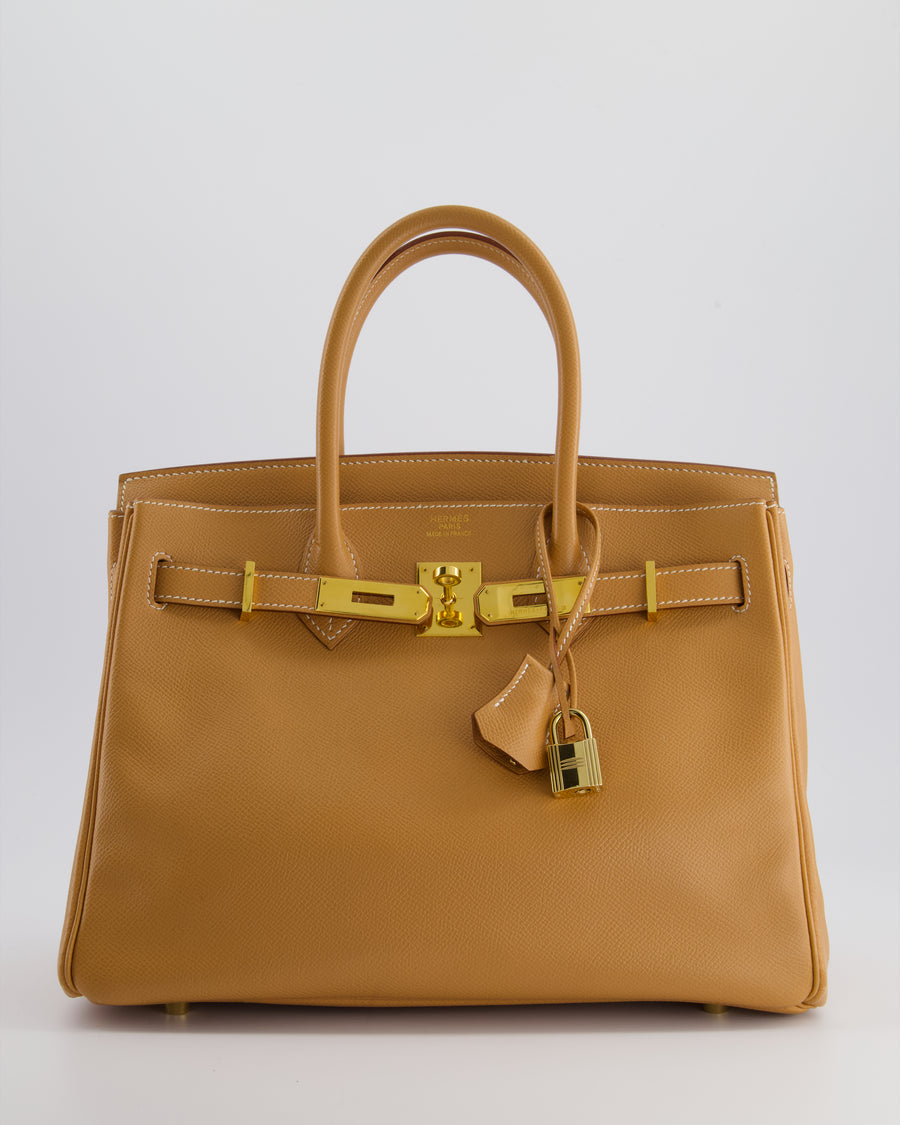 *RARE* Hermès Vintage Birkin Bag Retourne 30cm in Gold Courchevel Leather with Gold Hardware