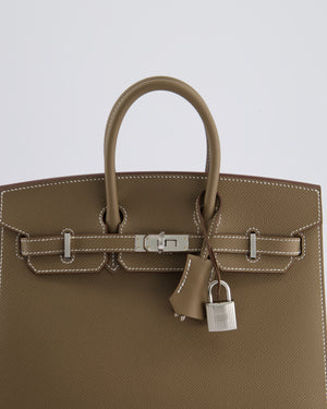 *HOLY GRAIL* Hermès Birkin 25cm Bag Sellier in Etoupe Epsom Leather with Palladium Hardware