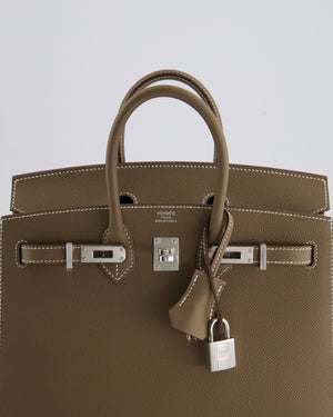 *HOLY GRAIL* Hermès Birkin 25cm Bag Sellier in Etoupe Epsom Leather with Palladium Hardware