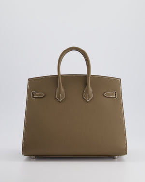 *HOLY GRAIL* Hermès Birkin 25cm Bag Sellier in Etoupe Epsom Leather with Palladium Hardware