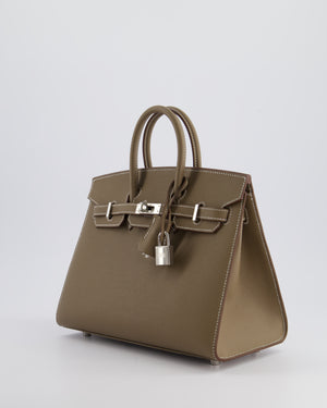 *HOLY GRAIL* Hermès Birkin 25cm Bag Sellier in Etoupe Epsom Leather with Palladium Hardware