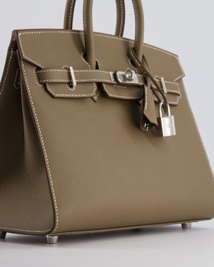 *HOLY GRAIL* Hermès Birkin 25cm Bag Sellier in Etoupe Epsom Leather with Palladium Hardware