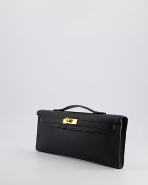 *HOT COLOUR* Hermès Kelly Cut Bag in Black Swift Leather with Gold Hardware