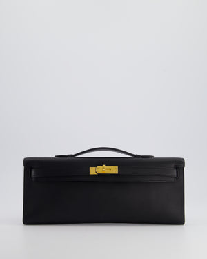 *HOT COLOUR* Hermès Kelly Cut Bag in Black Swift Leather with Gold Hardware