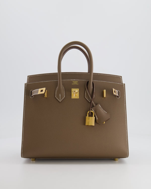 *HOLY GRAIL* Hermès Birkin 25cm Bag Sellier in Etoupe Epsom Leather with Gold Hardware