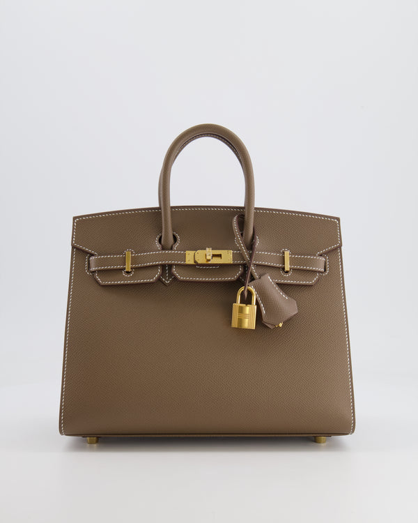 *HOLY GRAIL* Hermès Birkin 25cm Bag Sellier in Etoupe Epsom Leather with Gold Hardware