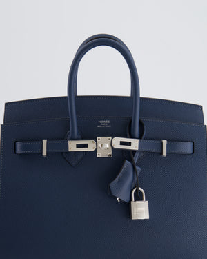 *RARE* Hermès Birkin 25cm Bag Sellier in Bleu de Prusse Epsom Leather with Palladium Hardware