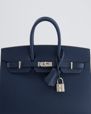 *RARE* Hermès Birkin 25cm Bag Sellier in Bleu de Prusse Epsom Leather with Palladium Hardware