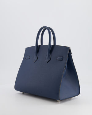 *RARE* Hermès Birkin 25cm Bag Sellier in Bleu de Prusse Epsom Leather with Palladium Hardware