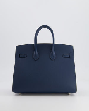 *RARE* Hermès Birkin 25cm Bag Sellier in Bleu de Prusse Epsom Leather with Palladium Hardware