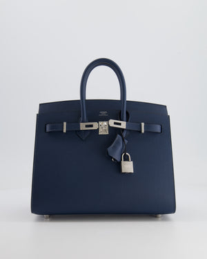 *RARE* Hermès Birkin 25cm Bag Sellier in Bleu de Prusse Epsom Leather with Palladium Hardware