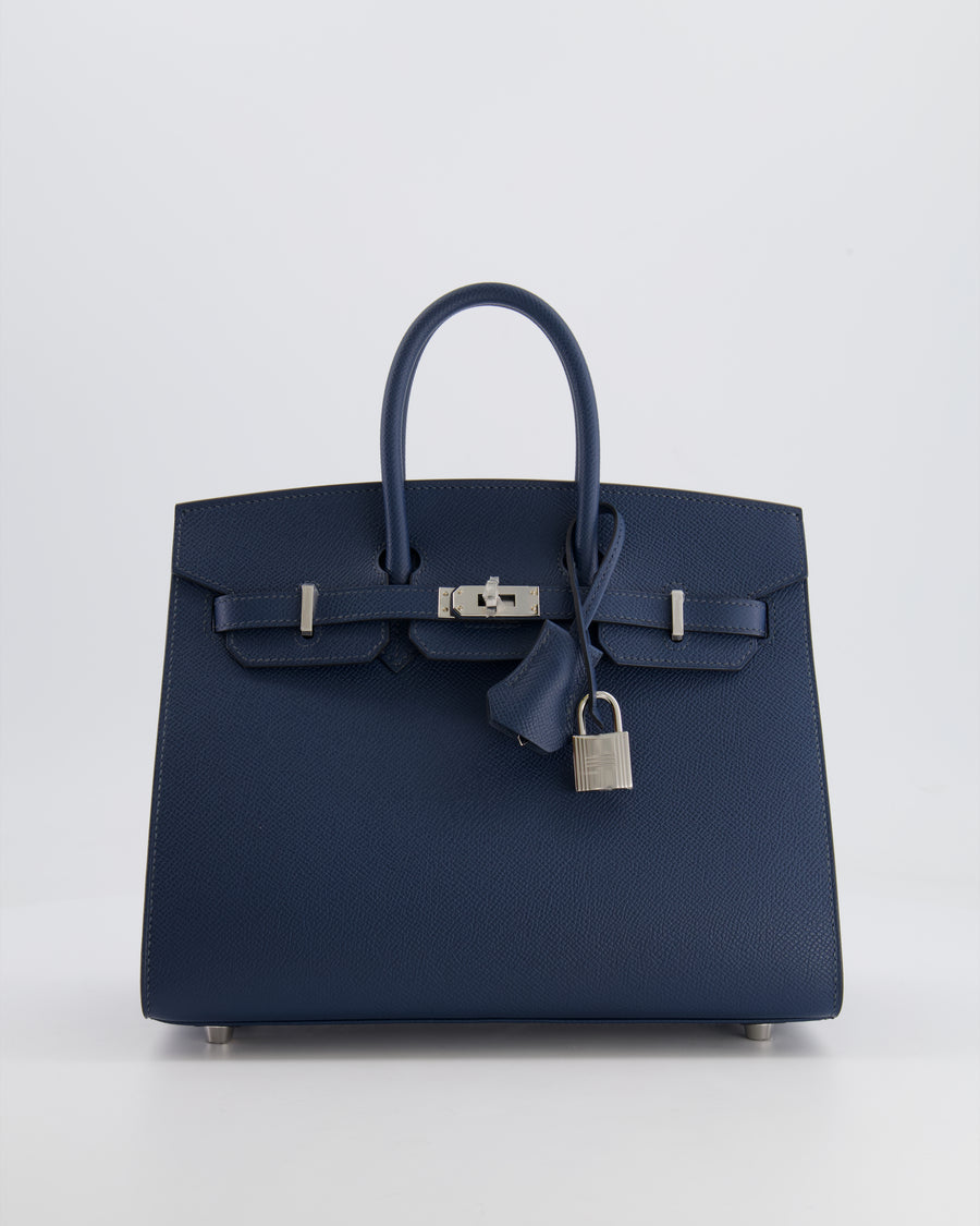 *RARE* Hermès Birkin 25cm Bag Sellier in Bleu de Prusse Epsom Leather with Palladium Hardware