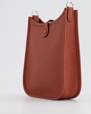 Hermès Mini Evelyne Bag in Cuivre Clemence Leather with Palladium Hardware