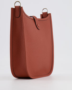 Hermès Mini Evelyne Bag in Cuivre Clemence Leather with Palladium Hardware