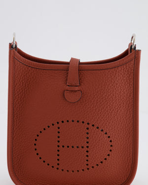 Hermès Mini Evelyne Bag in Cuivre Clemence Leather with Palladium Hardware