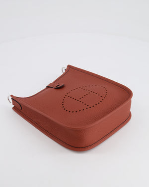 Hermès Mini Evelyne Bag in Cuivre Clemence Leather with Palladium Hardware