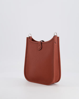 Hermès Mini Evelyne Bag in Cuivre Clemence Leather with Palladium Hardware