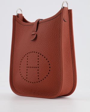 Hermès Mini Evelyne Bag in Cuivre Clemence Leather with Palladium Hardware