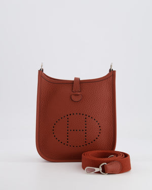 Hermès Mini Evelyne Bag in Cuivre Clemence Leather with Palladium Hardware