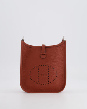 Hermès Mini Evelyne Bag in Cuivre Clemence Leather with Palladium Hardware