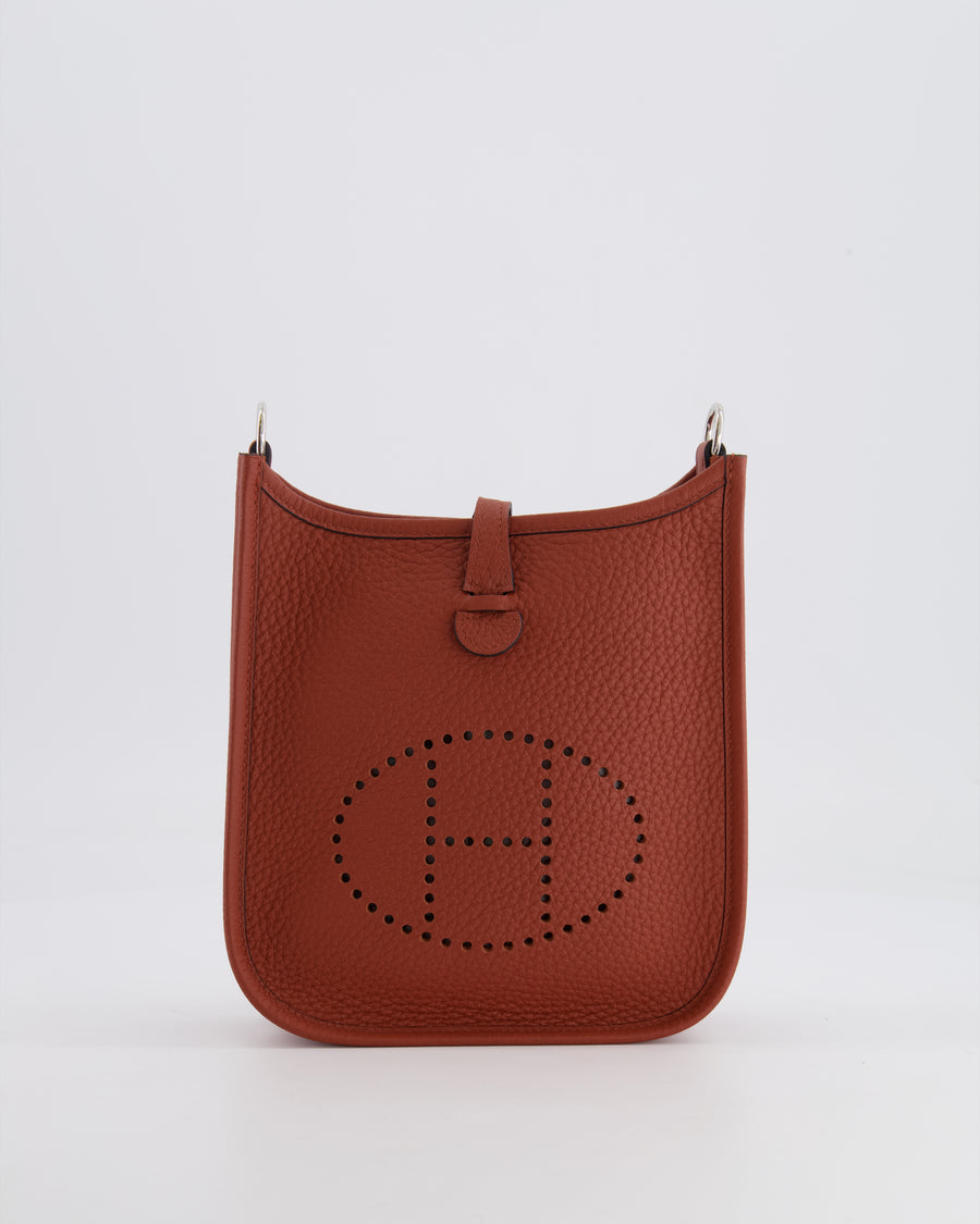 Hermès Mini Evelyne Bag in Cuivre Clemence Leather with Palladium Hardware