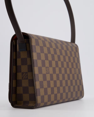 Louis Vuitton Damier Ebene Brown Tribeca Shoulder Bag with Leather Handle